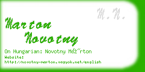 marton novotny business card
